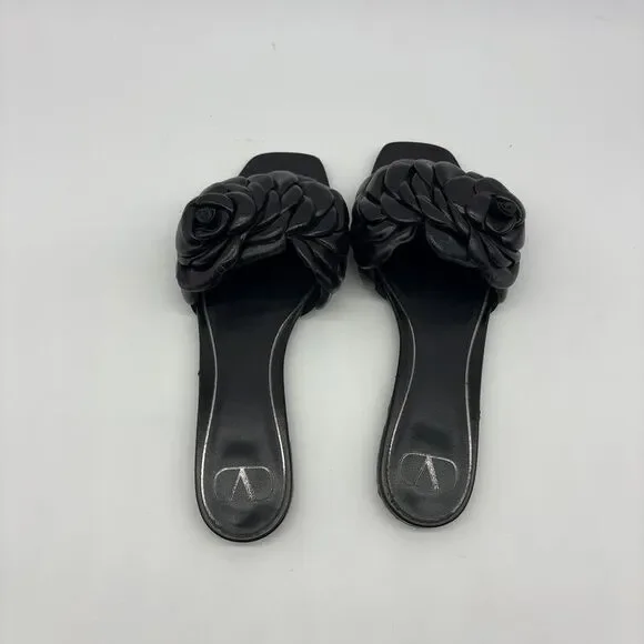 Valentino Garavani Rose Edition Atelier Leather Slides - Picture 4 of 7